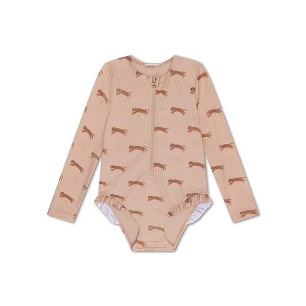 Fotoja e Swimsuit | Roamer | ngjyrë bezhë për vajza me mëngë të gjata 98/104