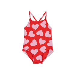 Fotoja e Swimsuit | Hearts Red | për vajza pa mëngë  146/152