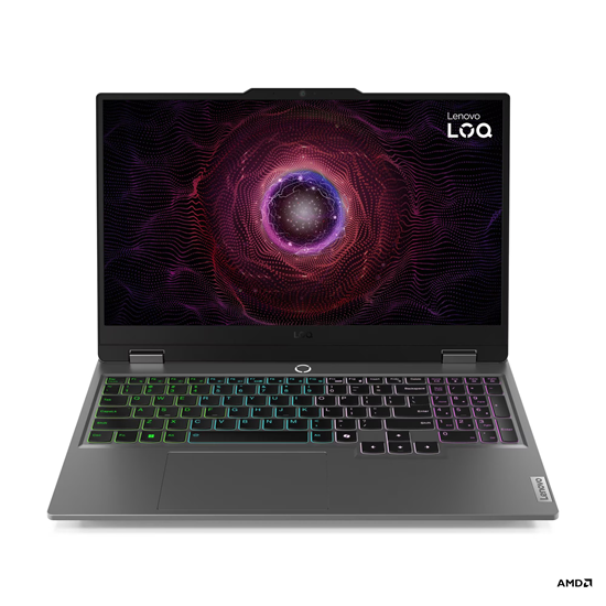 Fotoja e Laptop Lenovo NB LOQ 15ARP9, 15.6", AMD Ryzen 5 7235HS, 24GB(2x12GB)SO-DIMM DDR5-4800, 512GB SSD M.2 2242 PCIe 4.0 NVMe, NVIDIA GeForce RTX 3050 6GB GDDR6, Luna Grey