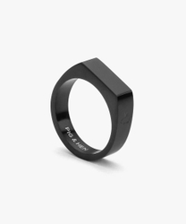 Fotoja e Pig & Hen SIGNET RING 6 MM SLIM - BLACK - 63