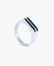Fotoja e Pig & Hen SIGNET RING 6 MM SLIM - BLACK - 63