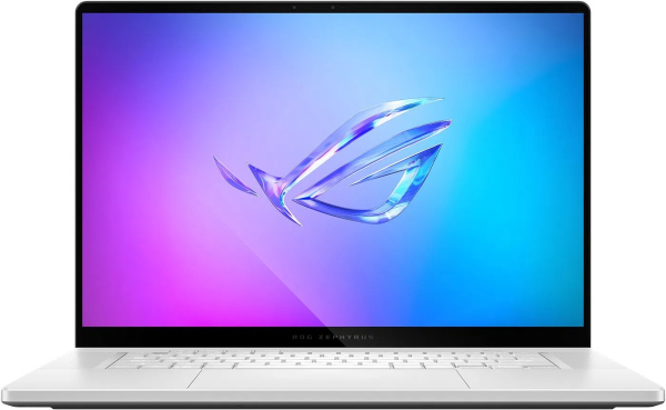 Fotoja e Laptop ASUS ROG Zephyrus G16 16″, Intel Core Ultra 9 285H, RTX 5060, 32 GB RAM, 1 TB SSD, i bardhë