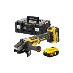 Fotoja e Ratifikuese këndore me bateri,DeWALT 18V, 5,0Ah, e verdhë/zezë