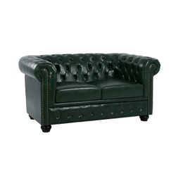 Fotoja e Divan 2 ulëse Chesterfield, PU, 150×90×72 cm (HM3010.08), gjelbër