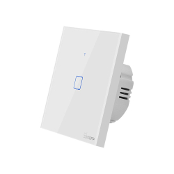 Fotoja e Ndërprerës Inteligjent me Prekje SONOFF T1 EU TX, Wireless + RF 433, 1 Kanal, i Përshtatshëm me iOS/Android, Amazon Alexa/Google Assistant, me Panel Xhami, i Bardhë.