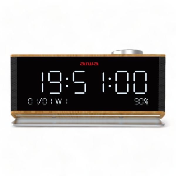 Fotoja e Orë Zgjuese Multifunksionale me Radio FM, 2 Alarma, Bluetooth, TF Card dhe Mikrofon AIWA CR-90BT