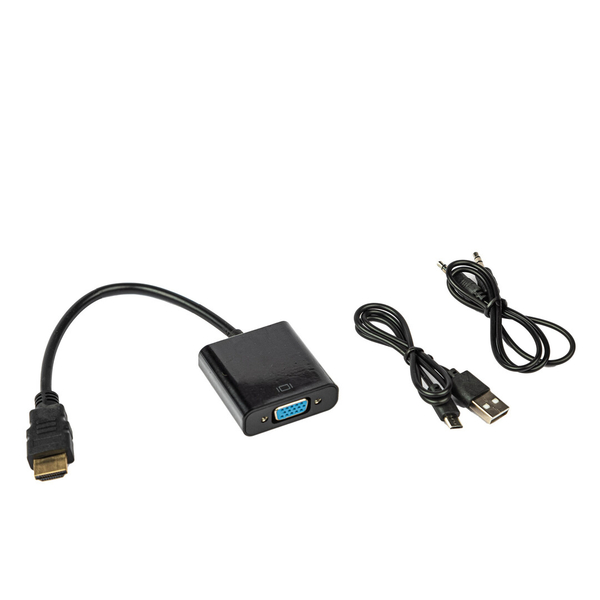 Fotoja e Kabllo pershtates HDMI ne VGA dhe AUX TECH TIME TT24014