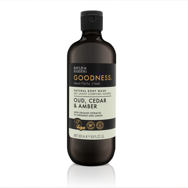 Fotoja e Xhel dushi Baylis & Harding Goodness, Oud, Cedar & Amber, 500ml