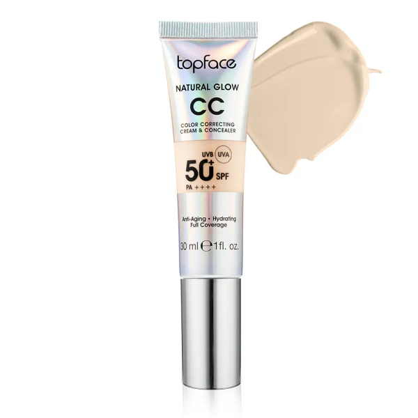 Fotoja e Krem Pudër Topface CC Natural Glow  SPF50+, 006, 30 ml