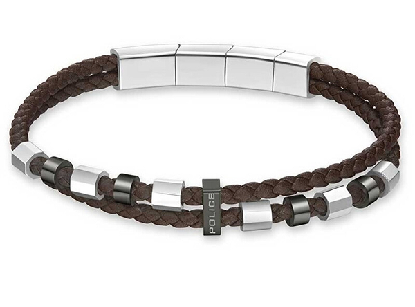 Fotoja e Byzylyk lëkure për meshkuj Police Freeway Double Leather Bracelet PEAGB0035604, i kaftë