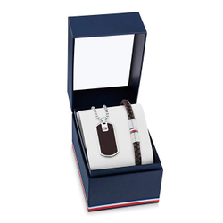 Fotoja e Set qafore dhe byzylyk për meshkuj Tommy Hilfiger 2770169, e zezë/argjendtë