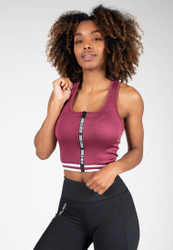 Fotoja e Mesa Zip Front Crop Top - Burgundy Red, XS