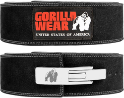 Fotoja e Gorilla Wear 4 Inch Leather Lever Belt - Black, L/XL