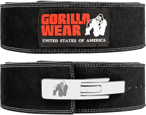 Fotoja e Gorilla Wear 4 Inch Leather Lever Belt - Black, L/XL