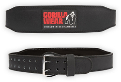 Fotoja e Gorilla Wear 4 Inch Padded Leather Lifting Belt - Black/Red, L/XL