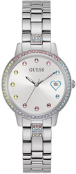 Fotoja e Orë për femra GUESS Three of Hearts GW0657L1, e argjendtë