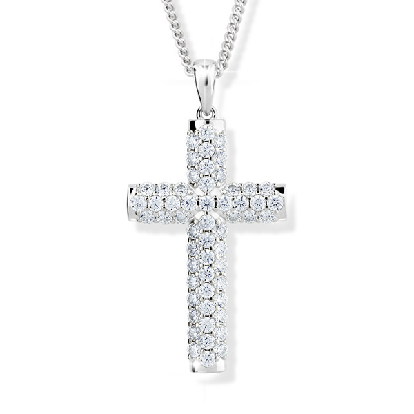 Fotoja e Qafore për femra Modesi Cross M00141, e argjendtë