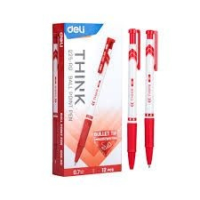 Fotoja e Deli Kimik Ballpoint Think Q25Rd Red 0.7 1/12