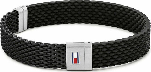 Fotoja e Byzylyk për meshkuj Tommy Hilfiger, 19.5 cm, i argjendtë/zezë