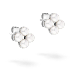 Fotoja e Vathë për femra Tamaris Flower Pearl TJ-0517-E-08, të argjendtë/bardhë