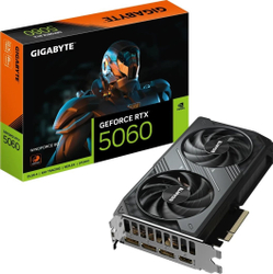 Fotoja e Kartelë grafike Gigabyte GeForce RTX 5060 Windforce, 8GB, GDDR7, DLSS4, e zezë
