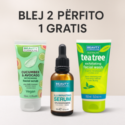 Fotoja e Set 2+1 GRATIS Beauty Formulas, Serum për fytyrë, 30ml, Eksfoliues për fytyrë, 150ml, + Skrab për fytyrë, 150ml
