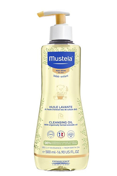 Fotoja e Vaj për lëkurë të thatë të fëmijëve Mustela (Cleansing Oil), 500 ml