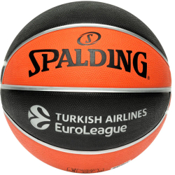 Fotoja e Top basketbolli Spalding Turkish Airlines 84-506Z, nr.7, zezë/portokalli