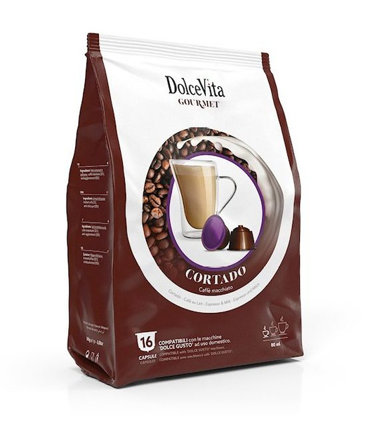 Fotoja e Dolce Vita Cortado (espresso macchiato), kompatibile me Dolce Gusto® (16 kapsula)