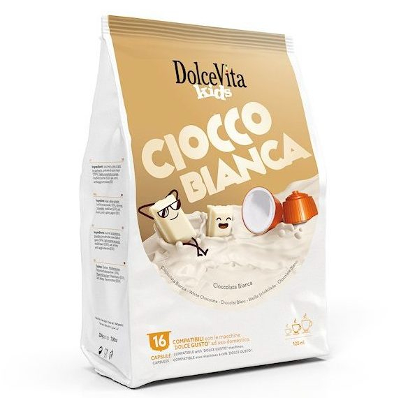 Fotoja e Dolce Vita Kids çokollatë e bardhë, përzierje kompatibile me Dolce Gusto® (16 kapsula)