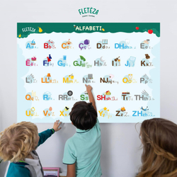 Fotoja e Poster alfabeti Fletëza, 100 x 70cm, i bardhë