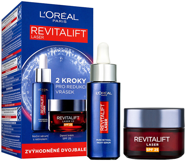 Fotoja e Set për lëkurë L´Oréal Paris Revitalift Laser Cosmetic Set, serum nate me retinol 50 ml + krem dite SPF 20 50 ml