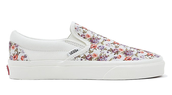 Fotoja e Atlete për femra Vans Classic Slip-Ons, nr. 38, të bardha/shumëngjyrëshe