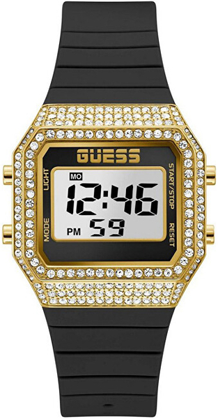 Fotoja e Orë dore për femra Guess Zoom GW0430L2, e zezë