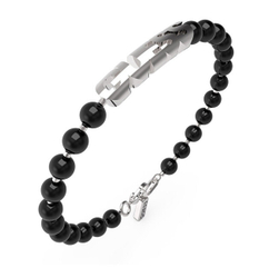 Fotoja e Byzylyk për meshkuj GUESS	Edgy Styles JUMB04059JWSTBK, 19 cm, i zi/argjendtë