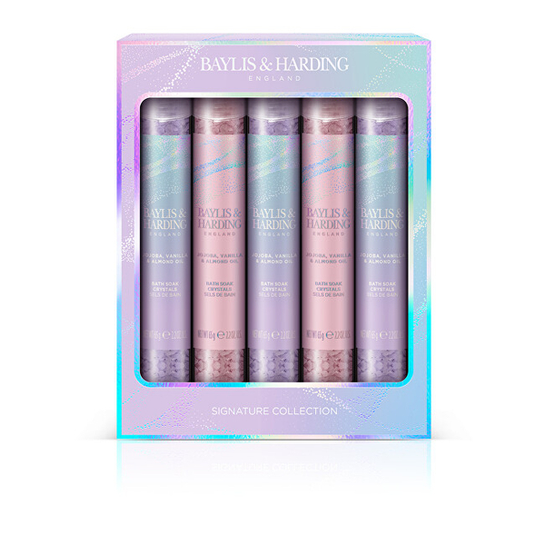 Fotoja e Set kristale vaske Baylis & Harding Jojoba, Vanilla & Almond Oil, 5 x 65 g