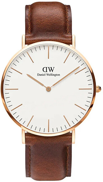 Fotoja e Orë për meshkuj Daniel Wellington Classic 40 St Mawes RG White 0106DW, kafe