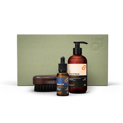 Fotoja e Set për kujdes të mjekrrës Beviro Honkatonk Vanilla, shampo 250 ml + vaj 30 ml + brushë