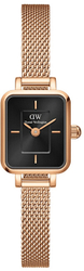 Fotoja e Orë dore për femra Daniel Wellington Micro Quadro Mini Melrose Onyx DW00100647, ari rozë