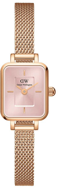 Fotoja e Orë për femra Daniel Wellington Micro Quadro Mini Melrose Blush DW00100650, e artë/rozë