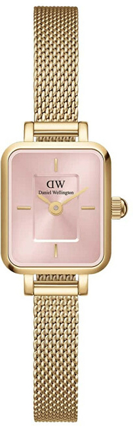 Fotoja e Orë dore për femra Daniel Wellington Micro Quadro Mini Evergold Blush DW00100655, e artë