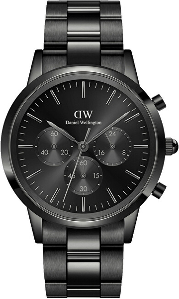 Fotoja e Orë për meshkuj Daniel Wellington Iconic Chronograph, e zezë