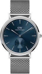 Fotoja e Orë për meshkuj Daniel Wellington, e argjendtë/kaltër