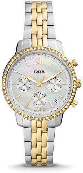 Fotoja e Orë dore për femra Fossil Neutra Chronograph ES5216, e argjendtë/artë