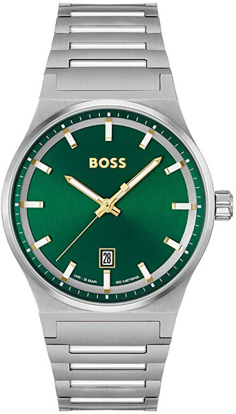 Fotoja e Orë dore për meshkuj Hugo Boss Candor 1514079, e argjendtë/gjelbër