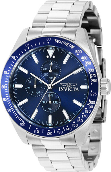 Fotoja e Orë dore për meshkuj Invicta Aviator Quartz 38965, e argjendtë/kaltër