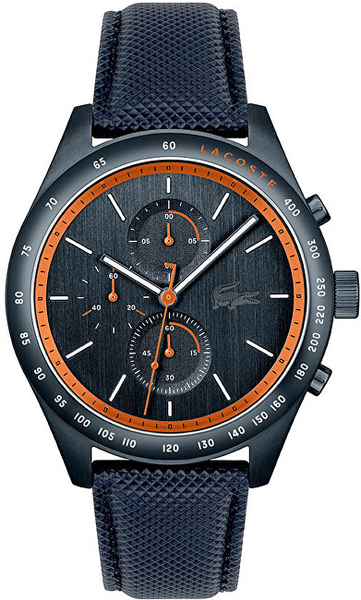 Fotoja e Orë dore për meshkuj Lacoste Apext Chronograph 2011297, e zezë/portokalli
