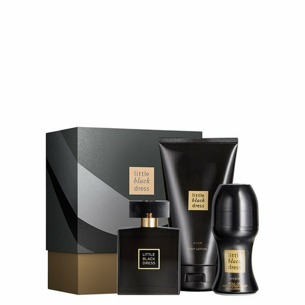 Fotoja e Set Avon Little Black Dress, Losion trupi 150 ml + Antiperspirant roll-on, 50 ml + Eau de Parfum 50 ml
