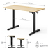 Fotoja e Tavolinë elektrike SENSE7 NOJO LIGHT, 120 cm x 60 cm, kafe e hapur dhe e zezë, Picture 3