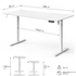 Fotoja e Tavolinë elektrike SENSE7 NOJO LIGHT, 140 x 70 cm, e bardhë, Picture 3